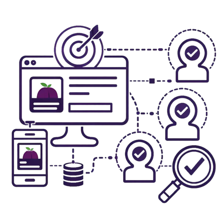 Zielgruppenansprache Eine Pflaume definiert die verschiedenen Zielgruppenansprachen.