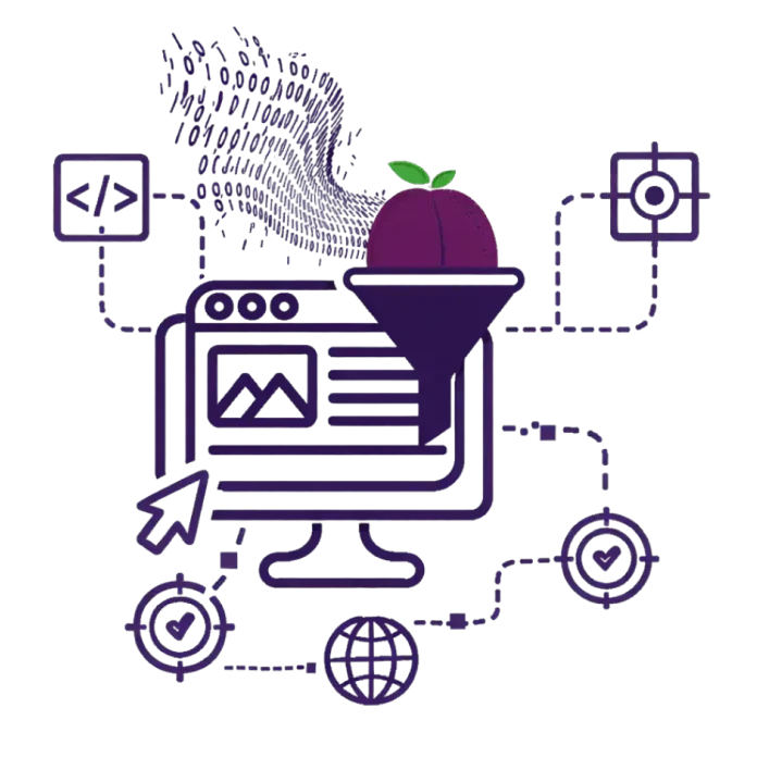 Tracking und technische Grundlage Ein Pflaume richtet den Trackingcodesnippet auf der Landingpage ein.