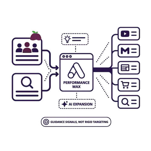 Signals und Search Themes Audience Signals und Search Themes als Orientierung für Performance Max.